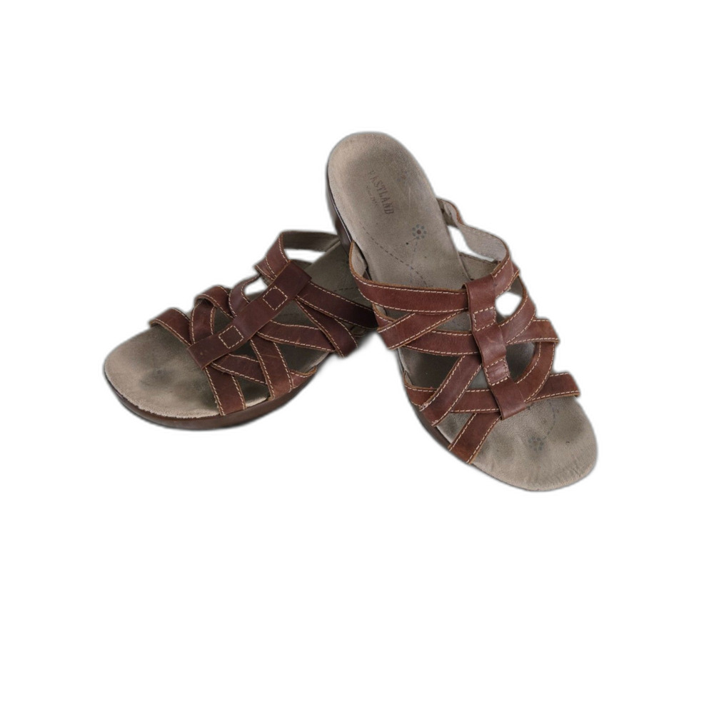Eastland Leather Heeled Sandals Women 11 Brown
